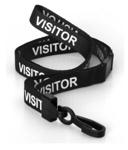 Black visitor lanyard